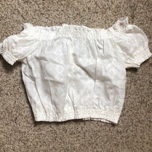 White shoulder blouse